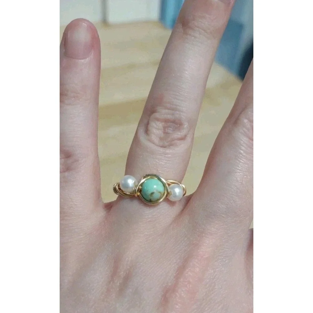 Ocean Breeze Wire-Wrapped Ring